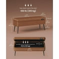thumbnail image 6 of VASAGLE EKHO Collection - Leather Entryway Bench Loads 660 lb Bench with Storage 15 Gallons for Bedroom Living Room Caramel Brown, 6 of 7