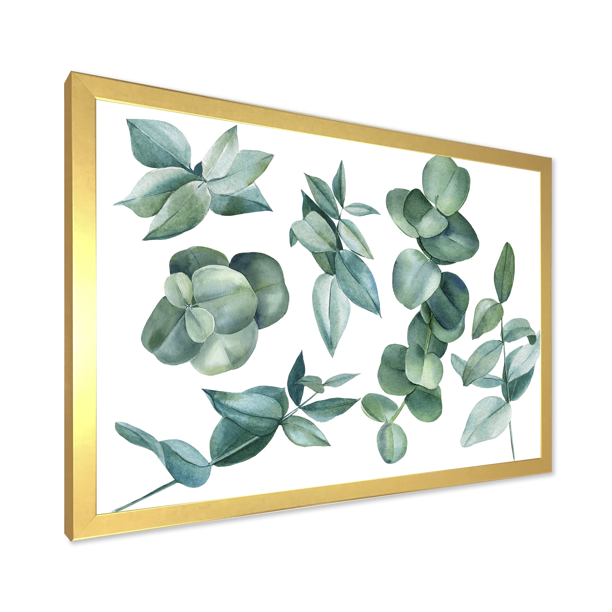 Designart 'Eucalyptus Leaves In Dark Green ' Traditional Framed Art Print