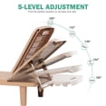 thumbnail image 4 of CDCASA Oversized Outdoor Chaise Lounge Chair with 5-Level Adjustable Backrest & Hidden Cup Holder, PP Resin Waterproof Patio Lounge Chairs for Outside(Brown, Set of 3), 4 of 8