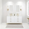 thumbnail image 2 of Water Creation Bristol 60"W Wood Double Bathroom Vanity in Pure White & Gold, 2 of 7