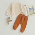 thumbnail image 4 of Fortune Toddler Boy 2PCS Fall Set, Long Sleeve Letter Pie Print Sweatshirt Tops Drawstring Pants, 4 of 9