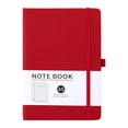 thumbnail image 3 of A5 Pu Leather Hardcover Notebook, 200 Pages Chinese Red Lined Journal with Elastic Strap, Giftable Writing Book for Business and Personal Use, 3 of 10