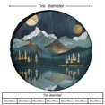 thumbnail image 2 of Spare Tire Cover Illustration of Mountains, Trees And Lake in The Moonlight Wheel Protectors Weatherproof Boho Mountain Sun Landscape Tire Cover for Camper Trailer Truck SUV Universal 13 Inch, 2 of 8