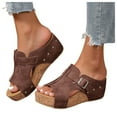 thumbnail image 5 of Fukaraa 2025 Dressy Wedge Sandals Women's Espadrilles Wide Width Summer, 5 of 9