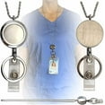 thumbnail image 2 of Custom Stainless Steel Lanyard with Floating Charm Locket Badge Reel with Sturdy Screw Top Lid and Key Ring Retractable Heavy Duty Rust and Tarnish Free Chain (FC LY Summer), 2 of 6