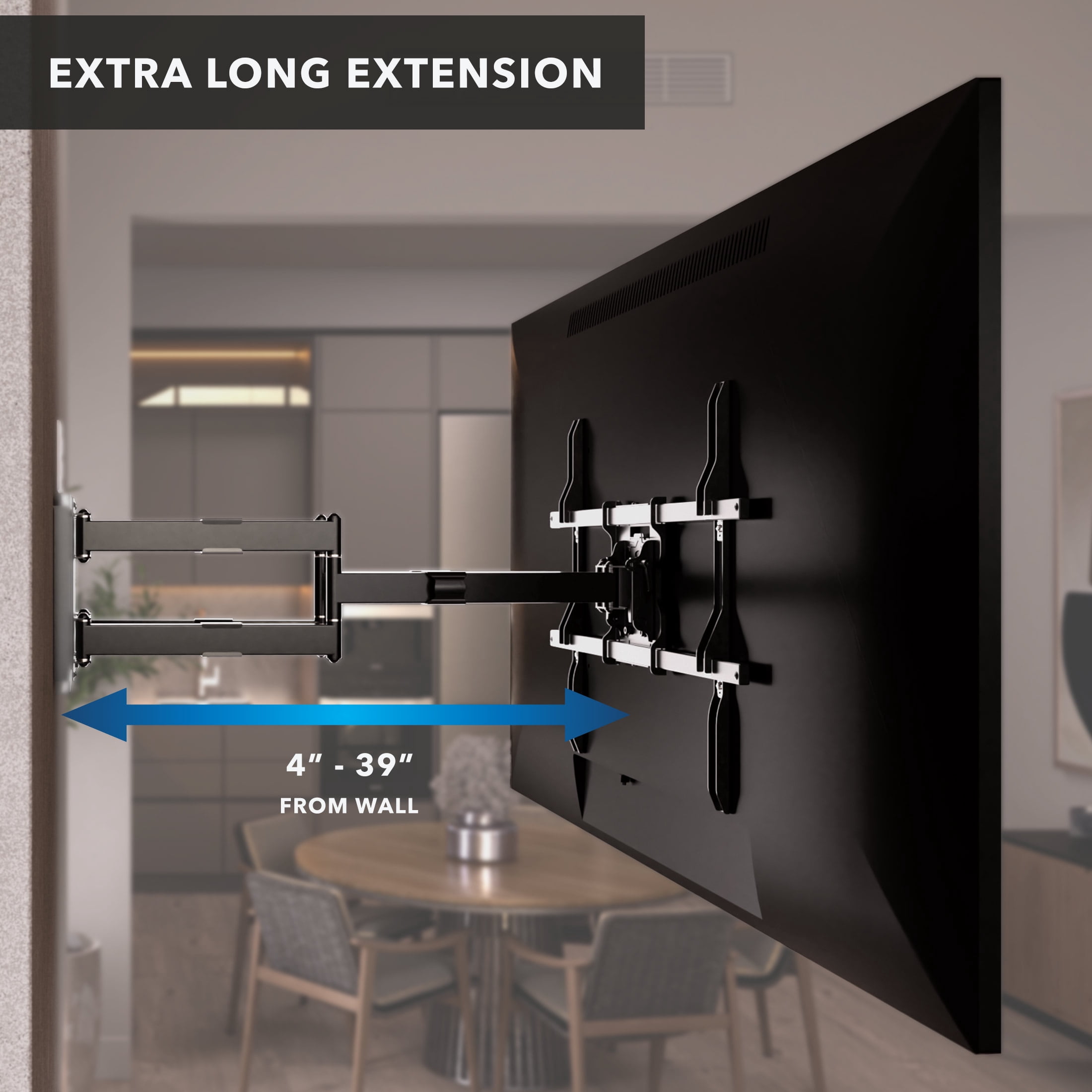 Mount-It! Heavy Duty Full Motion TV Wall Mount, 39" Extension, Fits 65" to 110" TV's, Capacity 275 lbs.  For Large and Heavy TV's
