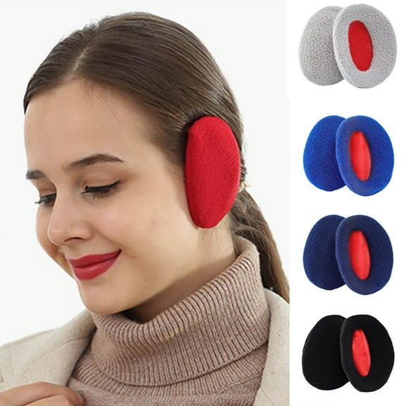 Dengjunhu 1 Pair Earmuffs Bandless Fleece Ear Warmers Winter Ear Covers Unisex