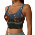 thumbnail image 2 of Fotbe Spooky Halloween Sujetador Deportivo Largo sin Aros para Mujer con Almohadillas y Soporte Medio, Transpirable y Absorbente, Camiseta Tipo Chaleco o Tank Top-Medium, 2 of 8
