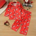 thumbnail image 2 of TOWED22 Kids Christmas Pajamas Girls Button Down Shirt & Pants Cute Toddler Xmas Pajama Set Sleepwear,2-3 Y, 2 of 7