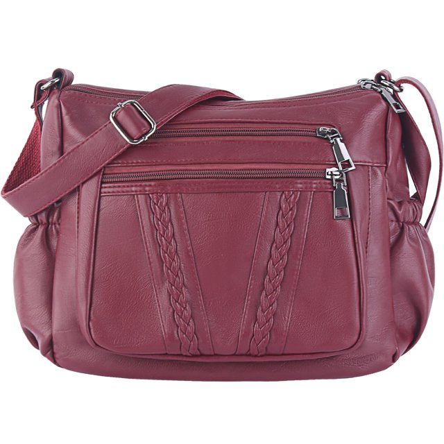 ELDA Bolsos cruzados para mujer, bolsos de bolsillo, bolsos y bolsos de cuero PU suave, bolso de hombro con múltiples bolsillos