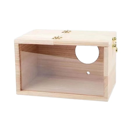 Wooden Bird Nesting Box With Transparent Viewing Panel, Bird Breeding House, Easy‑Mount Bird Cage Accessory For Small Pet Birds