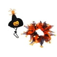 thumbnail image 2 of Halloween Pet Costume Set Witch Hat with Pumpkin Design and Festive Collar for Cats and Small Dogs, 2 of 6