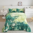 thumbnail image 3 of Manfei Retro Abstract Art Bedding Comforter Set for Women, Minimalst Minimalism Twin Comforter Sets, Green Oil Printing Reversible Bedding Set, Luxury Bedroom Decor, 2pcs, 3 of 9