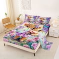 thumbnail image 2 of Erosebridal Kids Cute Highland Cow Bed Sheets 4pcs,Boys Girls Floral Roses Butterflies King Sheets,Pink Purple, 2 of 5