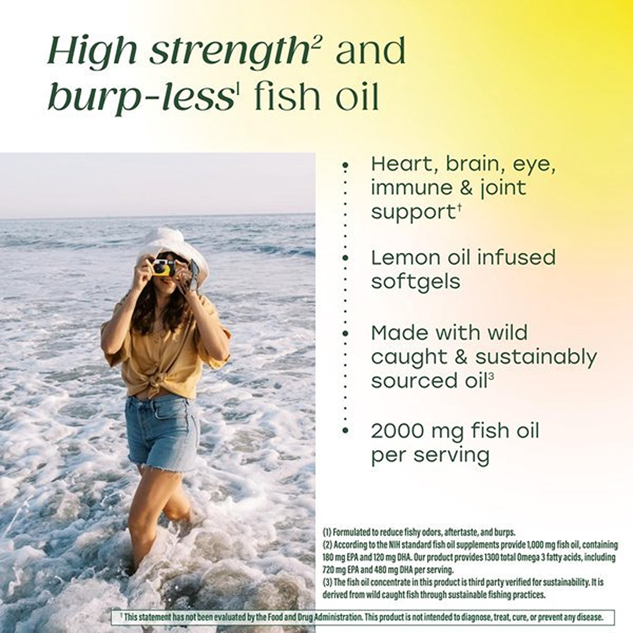 MegaFood Burp-less Omega 3 Fish Oil, Heart & Brain Support, 90 Softgels, 45 Servings