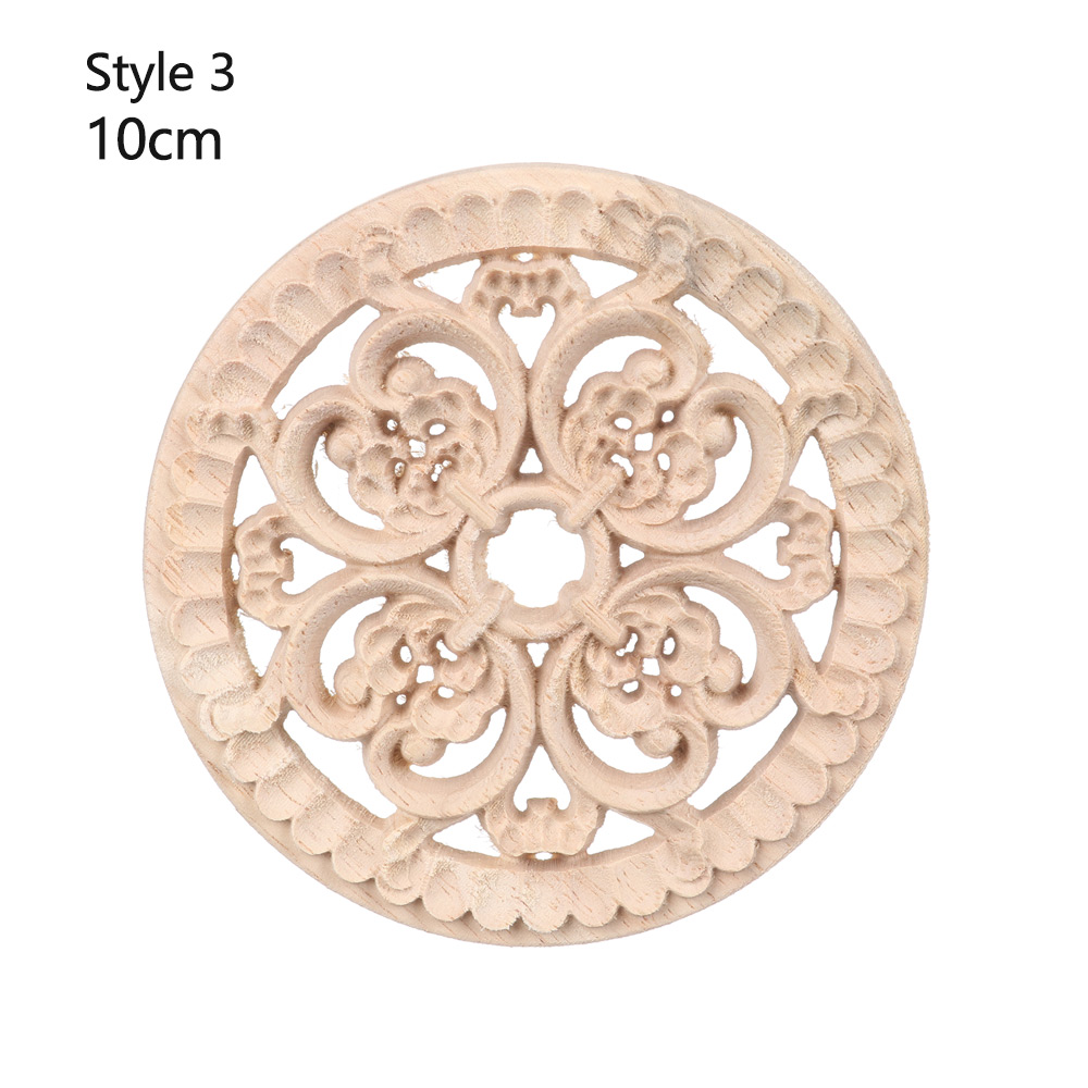 1Pc High Quality Wall Door Furniture Parts Natural Floral Wood Carved