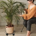 thumbnail image 2 of Clearance! Under$5 Metal Plant Stand with Wheels, Load Max 110Lbs Round Flower Pot Plant Caddy Outdoor with 360° Rolling Casters for Indoor, Home, Garden, 2 of 9