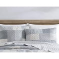 thumbnail image 2 of Chezmoi Collection Anderson 3-Piece Printed Gray White Plaid Checkered Patchwork Quilt Set, King, 2 of 5