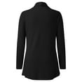 thumbnail image 2 of CAICJ98 Long Cardigans For Women Plus Size Womens' Long Sleeve Open Front Knit Sweater Cardigans Curved Hem with Pockets Black,L, 2 of 5