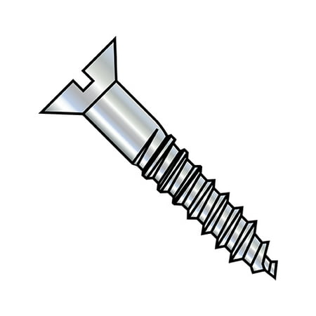 

8-15X3 Slotted Flat Full Body Wood Screw Zinc (Pack Qty 800) BC-0848DSF
