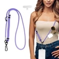 thumbnail image 2 of Cordón para teléfono cruzado con lengüetas ajustables y correa antirrobo para todos los teléfonos. Hebillas metálicas. Cordón universal para el cuello para teléfonos móviles, para mujeres y hombres., 2 of 5