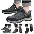 thumbnail image 6 of eileial Mens Sneakers Leather Running Shoes Trainers Sneaker Casual Hiking Shoes,Black 10, 6 of 6