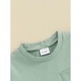 thumbnail image 6 of Musuos Toddler Boys Summer Casual Outfits 6 12 18 24M 3Y Solid Color Short Sleeve T-Shirt and Elastic Shorts 2 Piece Set, 6 of 10