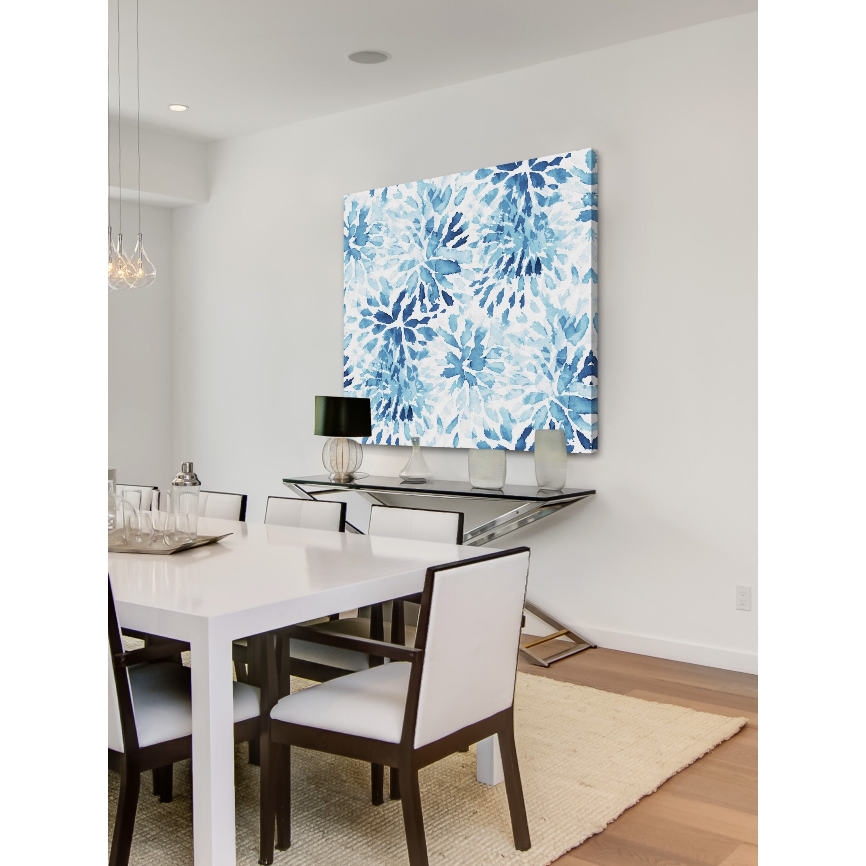 "Blue Blossoms" Painting Print on Wrapped Canvas