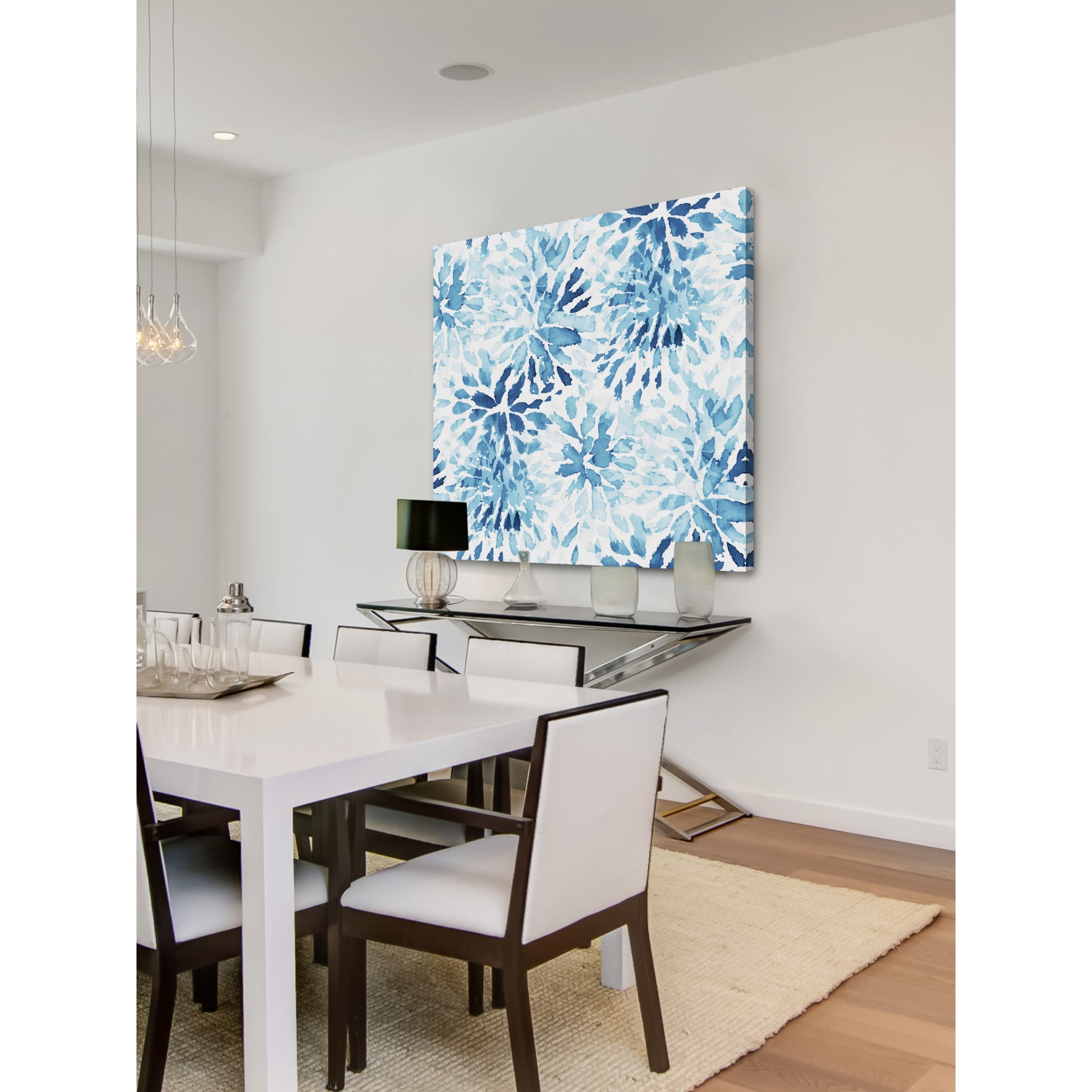"Blue Blossoms" Painting Print on Wrapped Canvas
