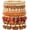 H-Boho Brown Multilayer C, variant on Women's Bohemian Style Stackable Gold-Plated Beaded Elastic Bracelet, Elastic Stackable Friendship Bracelet Set, Bohemian Style Jewelry