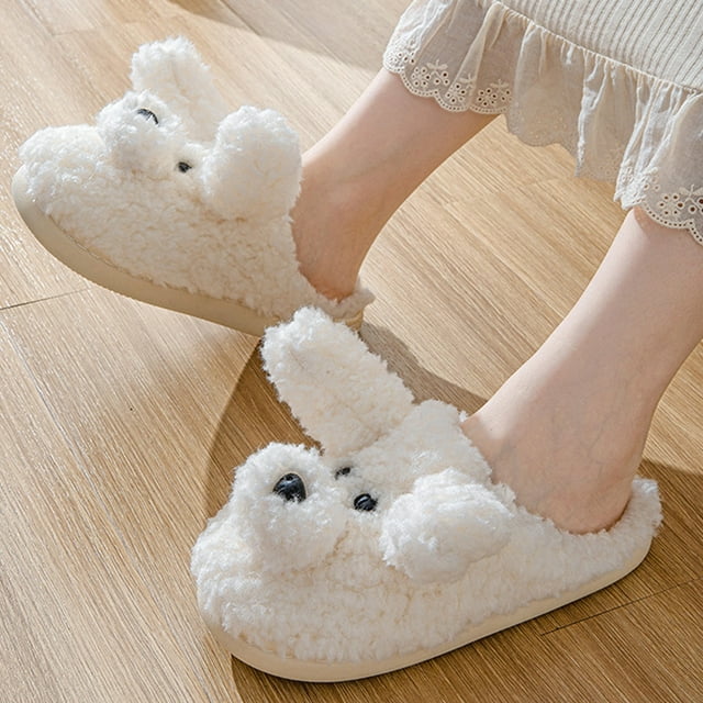 Fankiway Pantoufles Mignonnes pour Femmes Pantoufles d'Hiver Chaudes Pantoufles en Molleton Doux Peluche Pantoufles de Maison Intérieur Extérieur Pantoufles pour Femmes Liquidation Sandales d'Été pour Femmes