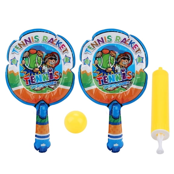 2pcs Light Weight Inflatable Children Badminton Racket Sports Toy 1pcs Inflatable Ball Ideal Outdoor Sports for Kids Parties and Backyard