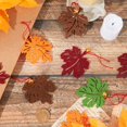 thumbnail image 3 of 2sets Autumn Maple Leaf Tree Felt Hanging Ornaments with Bell and Rope for Home Thanksgiving Day Decoration Mixed color 375x60x8.5mm 16pcs/set, 3 of 7