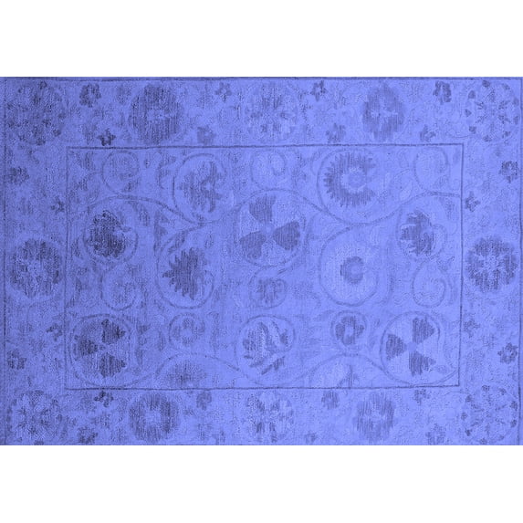 Ahgly Company Indoor Rectangle Oriental Blue Industrial Area Rugs, 5' x 7'