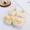 thumbnail image 4 of Splozh Baby Barefoot Shoes Boy Spring and Fall Children Toddler Shoes Girls Floor Sports Shoes Solid Color Bow Hook Loop Simple and Comfortable ,12-15 Months, 4 of 4