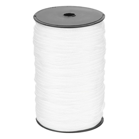 1/4 Inch Polypropylene Rope Braided Ropes, 328ft Nylon Rope for Clothesline, Camping, Hiking Bright White