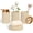 Ceramic Beige, variant on Ceramic Bathroom Accessories Set, 4 Pcs-Includes Lotion Soap Dispenser, Toothbrush Holder, Vanity Tray, and Tumbler, Modern Bathroom Decor Organizer with Soap Dish, Apothecary Jar