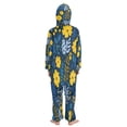 thumbnail image 3 of Vzayyk 4T-14Y Size Aviliable Cozy One-Piece Footless Sleeper Pajama Yellow Flowers with Blue Leaves, 3 of 8