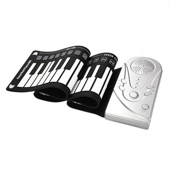 Portable 49 Key Roll Up Piano, Electronic Keyboard With Rubber Mat, Foldable Design For Beginners