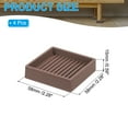 thumbnail image 2 of Uxcell Square Rubber Furniture Pads Non Slip Caster Cups Anti Skid Floor Protectors for Furniture Feet Bed Couch Chair Brown 2"x2", 2 of 7