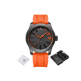 thumbnail image 2 of Reloj Deportivo Impermeable De Silicona Para Hombre, naranja/negro, 2 of 5