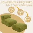 thumbnail image 3 of LLappuil Bean Bag Chair with Ottoman, Lazy Sofa Chair for Adults, Memory Foam Bean Bag Chairs with Memory Foam for Living Room Bedroom Green, 3 of 8