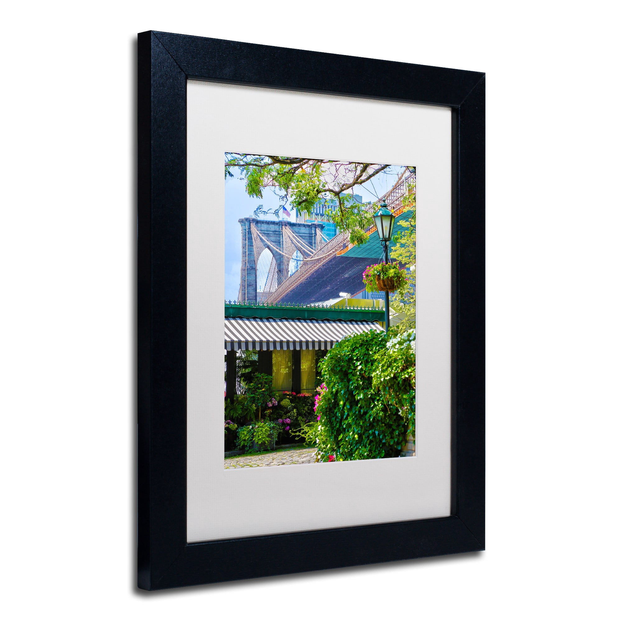 "Brooklyn Bridge 2" Canvas Art by CATeyes, White Matte, Black Frame