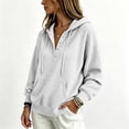 thumbnail image 5 of Teylalorva Womens Outerwear Jackets Classic Oversized Hooded Button Drawstring Pocket Pullover Sweatshirt Fall Winter White Size M, 5 of 6
