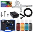 thumbnail image 1 of Master Airbrush Cake Decorating Airbrushing System Kit with a Set of 4 Chefmaster Food Colors, Gravity Feed Dual-Action Airbrush, Air Compressor, Hose, Storage Case and How-To-Airbrush ARC Link Card, 1 of 4