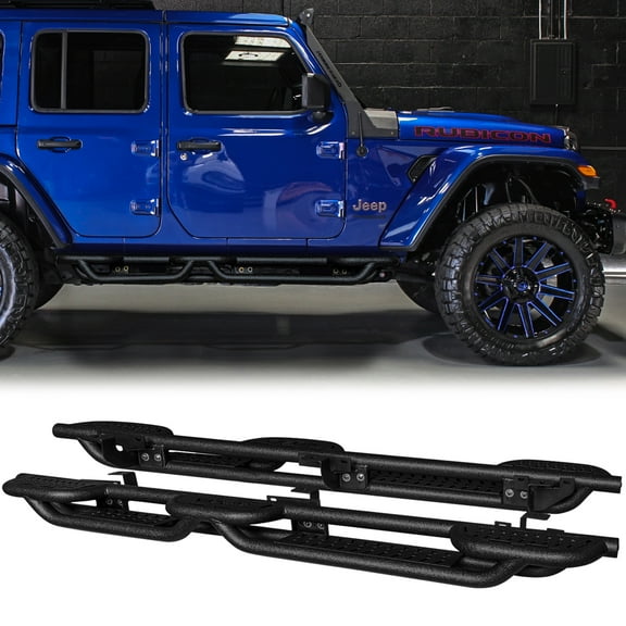 Vijay Running Boards Compatible with 2018-2026 Jeep Wrangler JL 4-Door A Pair Bolt-on Side Steps Rails Steel Nerf Bars
