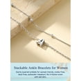 thumbnail image 6 of Suplight 925 Stelring Silver Double Layered Letter Chain Anklet Bracelets for Women Gift, 6 of 8