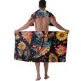 thumbnail image 2 of Colevkie Men's 2 Pcs Bath Wrap Set Bath Skirt & Bath Towel Polyester Adjustable Quick Drying Soft for Home Hotel Beach Sauna Printed Feathers Pattern, 2 of 7