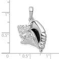 thumbnail image 2 of FJC Finejewelers 925 Sterling Silver Rhodium Plated Polished 3D Large Conch Shell Charm 28 x 18 mm, 2 of 7