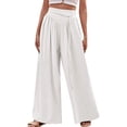 thumbnail image 2 of Fashion Casual Pants for Womens Elastic Waist Plus Size Casual Pants High Waist Adjustable Lace Loose Nine-point Pants, 2 of 9